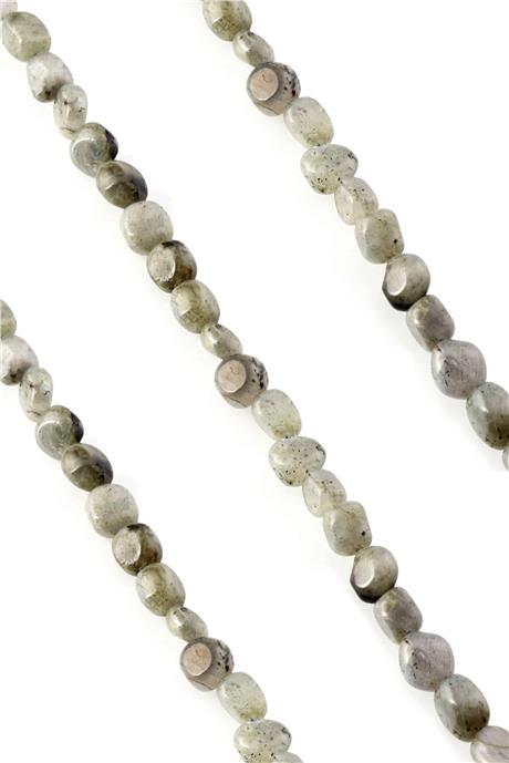 Labradorit Taşı Tımbıl Kesim Parlak 7x10mm Doğal Taş Dizi [AA]