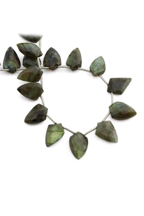 Labradorite Natural Stone Leaf Crystal Cut 16x10mm [AA]