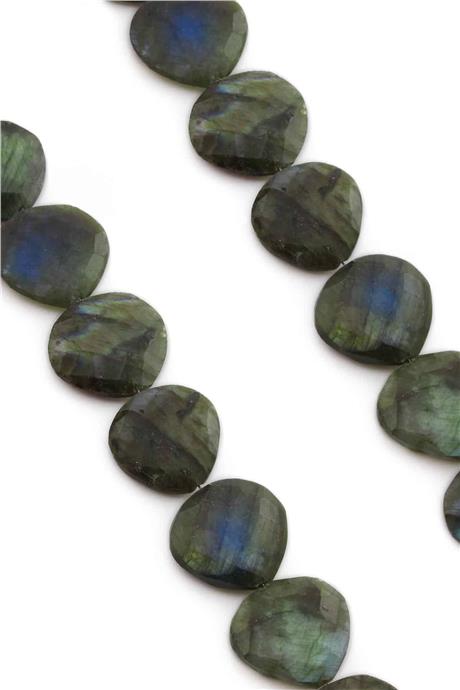 Labradorit Taşı Yassı Damla Kristal Kesim Parlak 27x8mm Doğal Taş Dizi [AA]