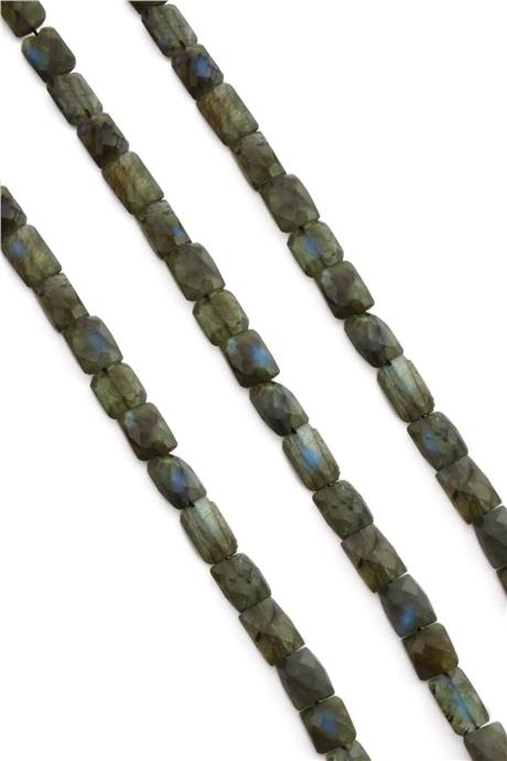 Labradorite Natural Stone Flat Square Crystal Cut 10x13mm String Of Beads [AA]