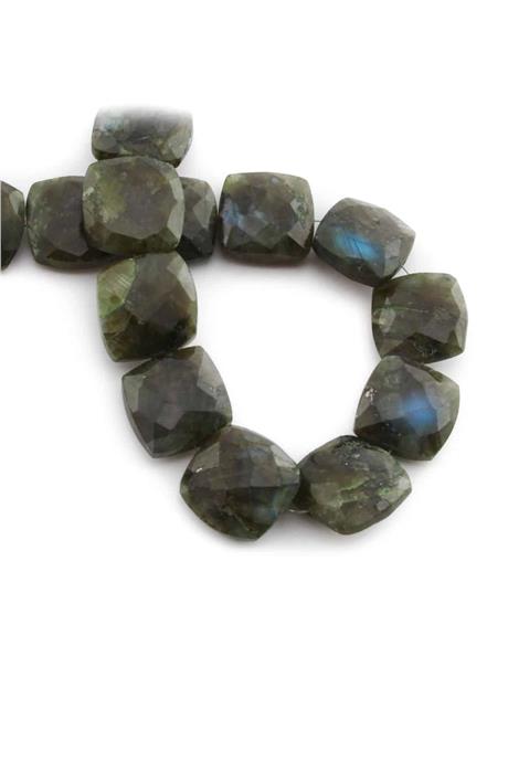 Labradorite Natural Stone Flat Square Crystal Cut 16x8mm String Of Beads [AA]