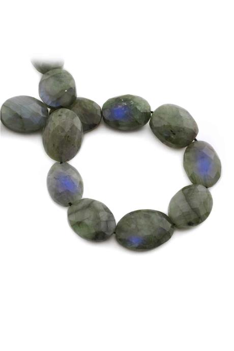 Labradorite Natural Stone Flat Oval Crystal Cut 16x18mm String Of Beads [AA]