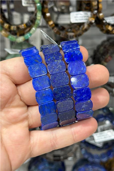 Lapis Doğal Taş Parlak Oval Faset Kesim Roleks 10x14mm Bileklik