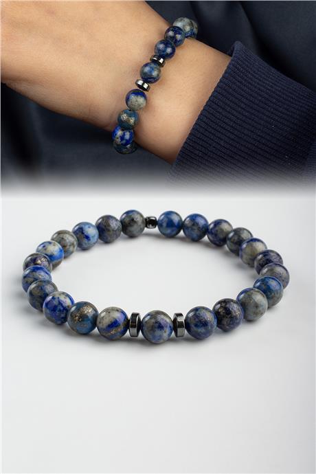 Lapis Lazuli Doğal Taş Küre Kesim 8mm Bileklik