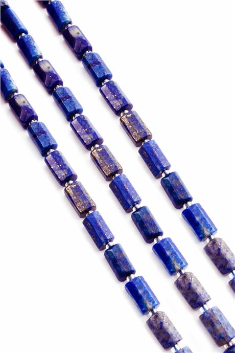 Lapis Lazuli Taşı Silindir Kesim 7x12mm Doğal Taş Dizi