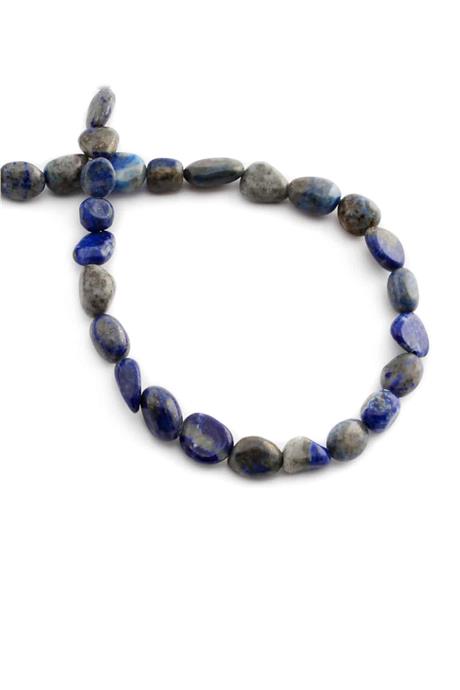 Lapis Lazuli Natural Stone Tumbler Cut 6x8mm String Of Beads