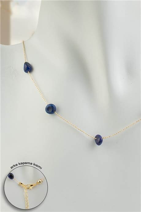 Lapis Lazuli Doğal Taş Tımbıl Kesim Taş Yapıştırma Kolye