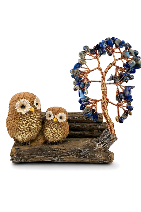 Lapis Lazuli Taşı El Yapımı 11x15cm Doğal Taş Dekoratif Hayat Ağacı