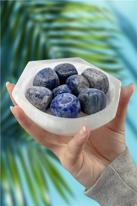 Lapis Lazuli Taşı Tamburlanmış Kütle - 100 Gram