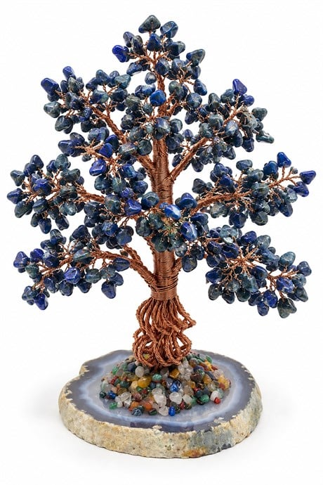 Lapis Taşı El Yapımı Doğal Taş Dekoratif Ağaç 15x35cm 3800g