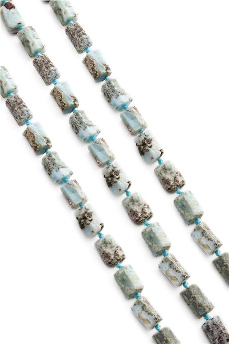 Larimar Natural Stone Amorphous Cut 9x13mm String Of Beads