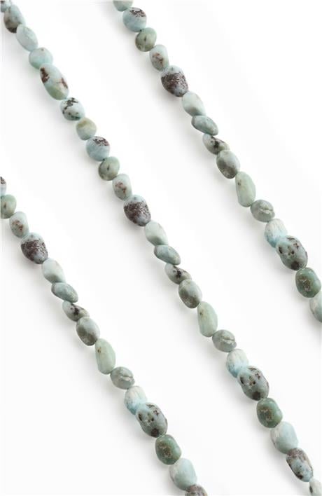 Larimar Taşı Tımbıl Kesim 6x8mm Doğal Taş Dizi