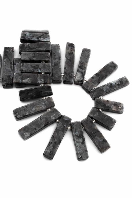 Larvakit Natural Stone Rectangular Cut 10x40mm String Of Beads