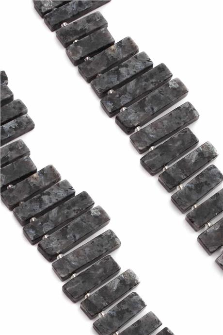 Larvakit Natural Stone Rectangular Cut 10x40mm String Of Beads