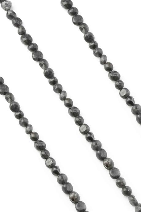 Larvakit Taşı Tımbıl Kesim Parlak 7x10mm Doğal Taş Dizi [AA]
