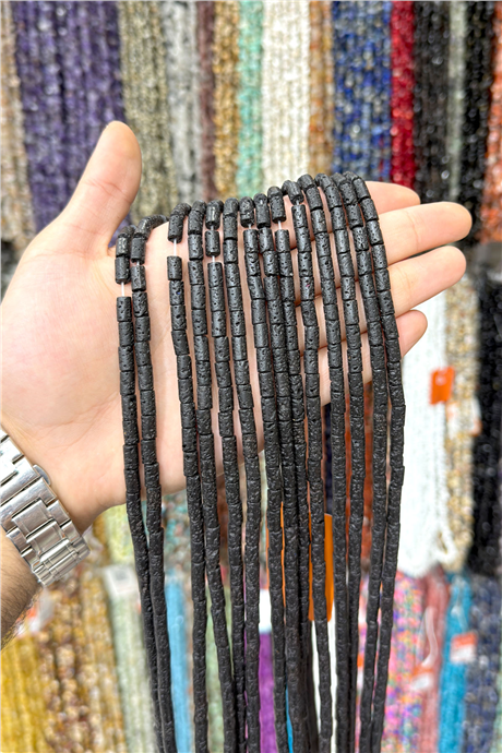 Lav Taşı Doğal Taş Silindir Kesim 5x8mm Dizi