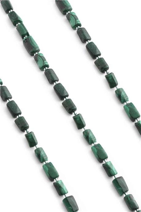 Malakit Doğal Taş Silindir Kesim 8x11mm Dizi