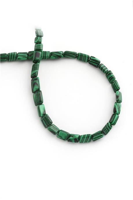 Malakit Doğal Taş Parlak Yeşil Yassı Dikdörtgen Kesim 6x8mm Dizi [AB]