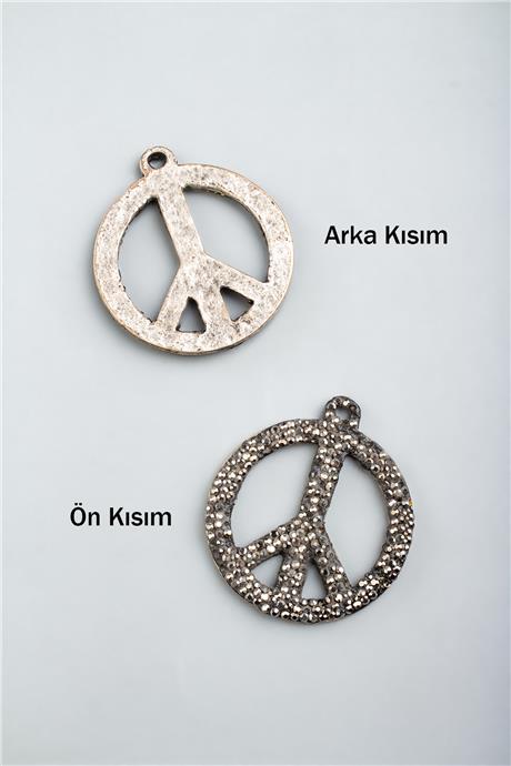 Markazit Doğal Taş Barış Figürlü Daire Kesim Kolye Ucu