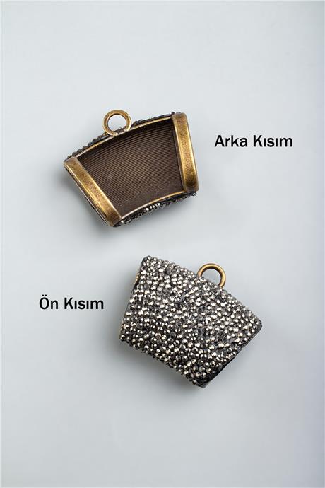 Markazit Kolye Ucu Askısı Füme 42x30mm Aparat