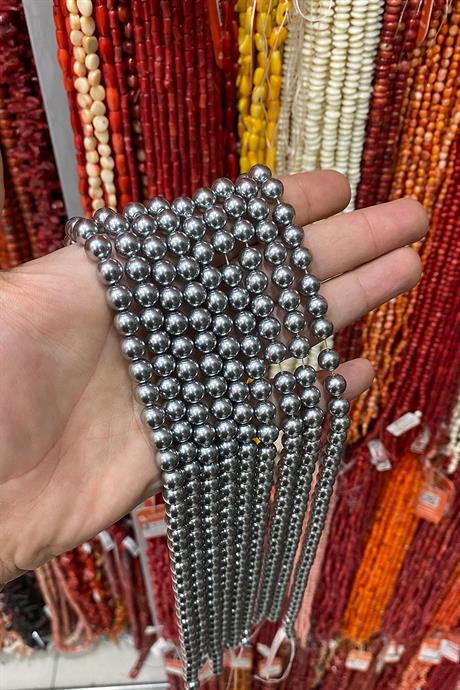 Mayorka İnci Parlak Füme 8mm Doğal Taş Dizi