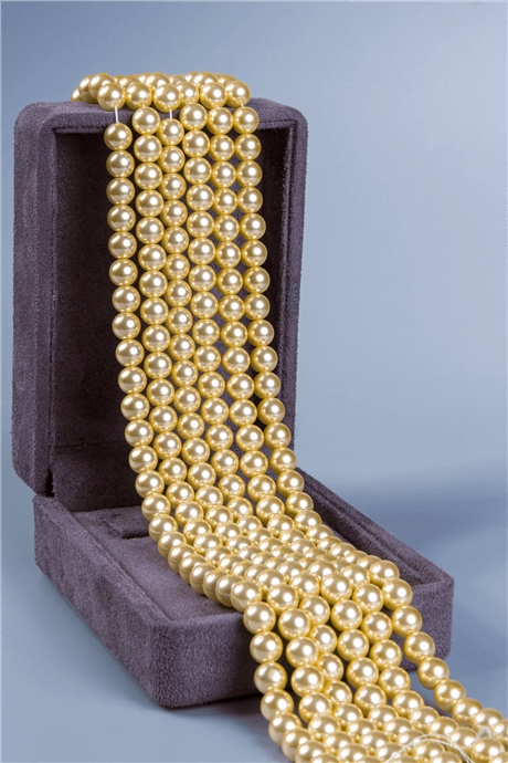 Mayorka İnci Doğal Taş Parlak Sarı 8mm Dizi