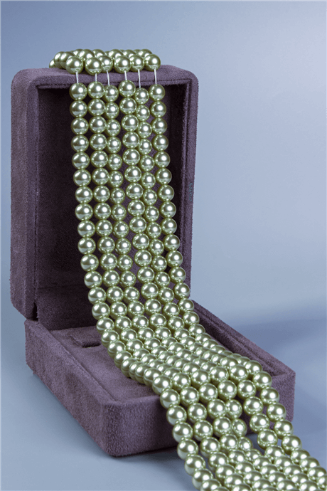 Mayorka İnci Doğal Taş Parlak Su Yeşili 8mm Dizi