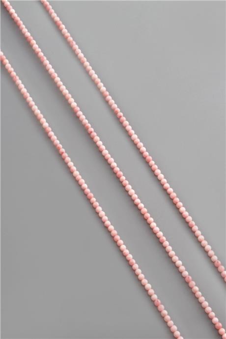 Mercan Doğal Taş Parlak Pembe Küre Kesim 2mm Dizi [AA]