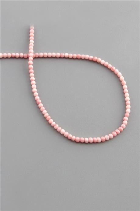 Mercan Doğal Taş Parlak Pembe Küre Kesim 2mm Dizi [AA]