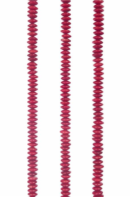 Mercan Taşı Rondela Kesim Parlak Kırmızı 6x3mm Doğal Taş Dizi [AA]