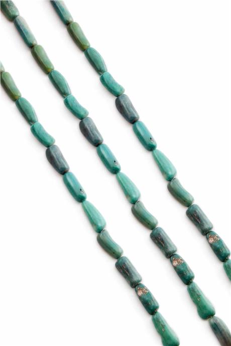 Mercan Doğal Taş Açık Mavi Amorf Silindir Kesim 5x9mm Dizi