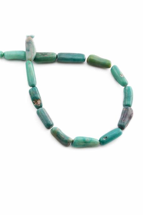 Mercan Doğal Taş Açık Mavi Amorf Silindir Kesim 5x9mm Dizi