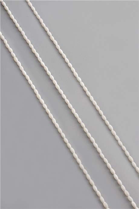 Mercan Taşı Arpa Kesim Parlak Beyaz 2x4mm Doğal Taş Dizi [AA]
