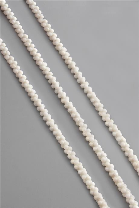 Mercan Taşı Kemik Kesim Beyaz 6x3mm Doğal Taş Dizi
