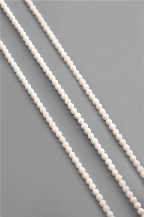 Mercan Taşı Küre Kesim Beyaz 4mm Doğal Taş Dizi