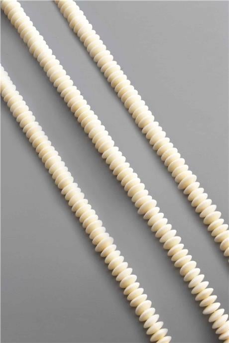 Mercan Doğal Taş Parlak Beyaz Rondela Kesim 7x3mm Dizi [AA]