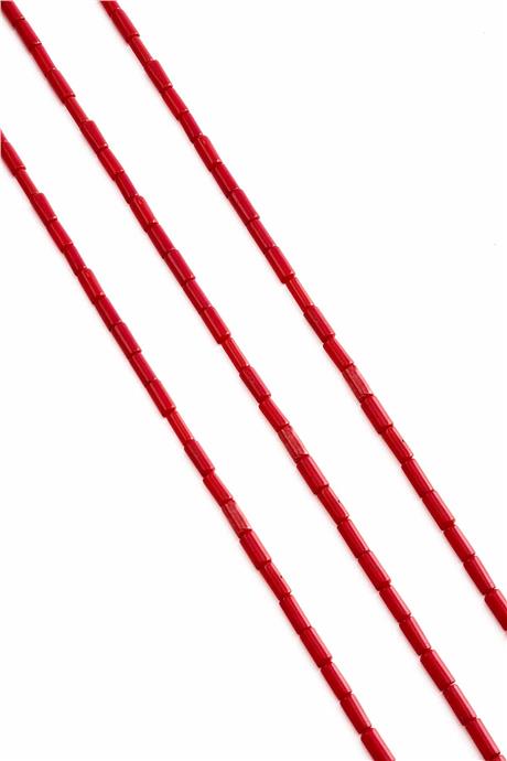 Mercan Taşı Silindir Kesim Parlak 3x7mm Doğal Taş Dizi [AA]