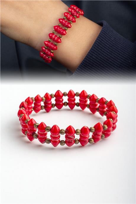 Mercan Doğal Taş İmame Kesim Bileklik