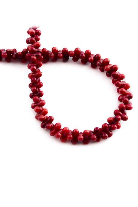 Mercan Taşı Parlak Kırmızı 4x8mm Doğal Taş Dizi