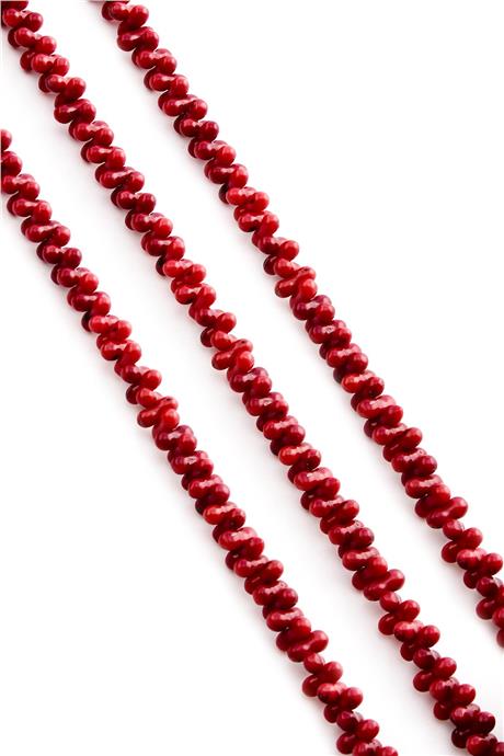 Mercan Taşı Parlak Kırmızı 4x8mm Doğal Taş Dizi