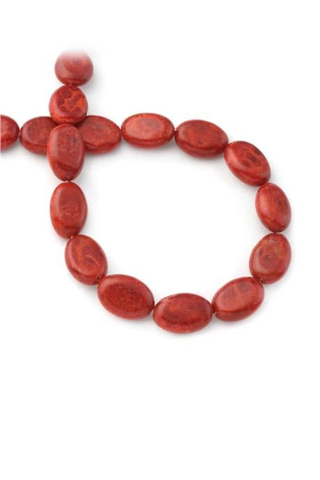 Çim Mercan Taşı Yuvarlak Kesim Parlak Kırmızı 14x18mm Doğal Taş Dizi [AA]