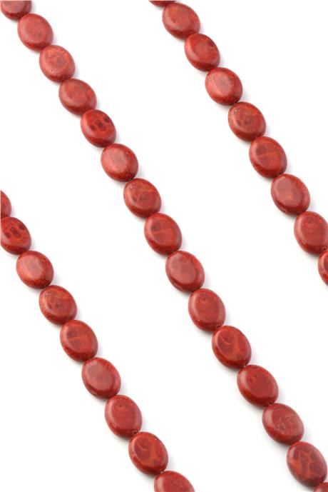 Çim Mercan Taşı Yuvarlak Kesim Parlak Kırmızı 14x18mm Doğal Taş Dizi [AA]