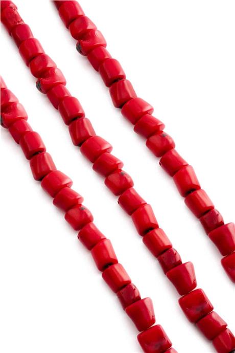 Mercan Doğal Taş Parlak Kırmızı Amorf Kesim 15x12mm Dizi [AA]