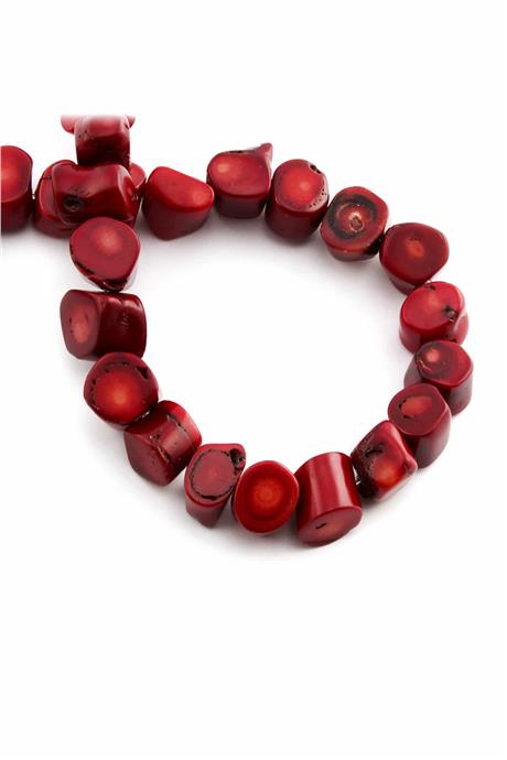 Mercan Doğal Taş Kırmızı Amorf Kesim 12x9mm Dizi