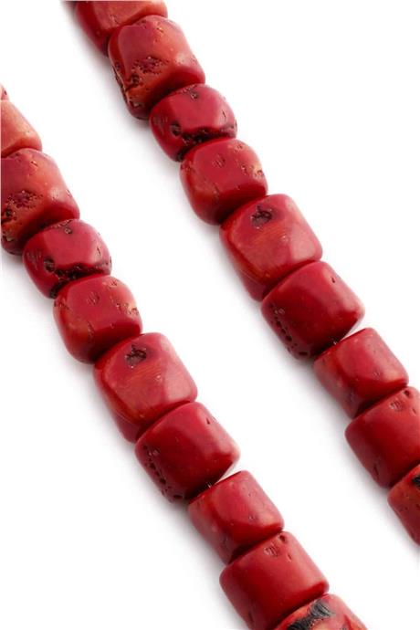 Çim Mercan Doğal Taş Parlak Kırmızı Amorf Kesim 22x26mm Dizi [AA]