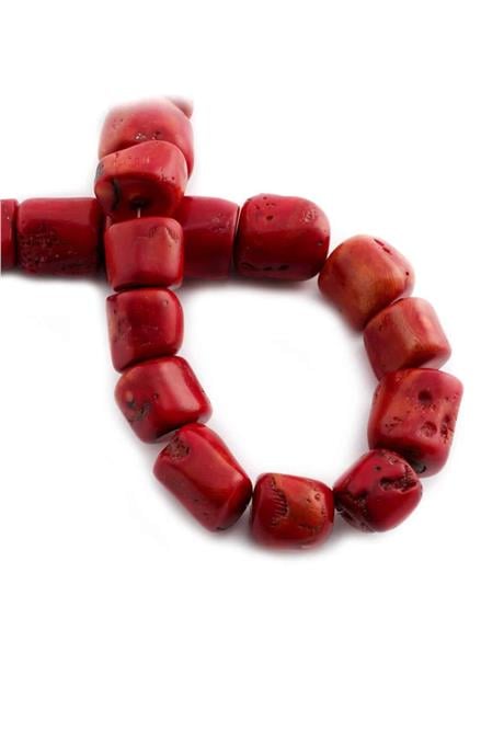 Çim Mercan Doğal Taş Parlak Kırmızı Amorf Kesim 22x26mm Dizi [AA]