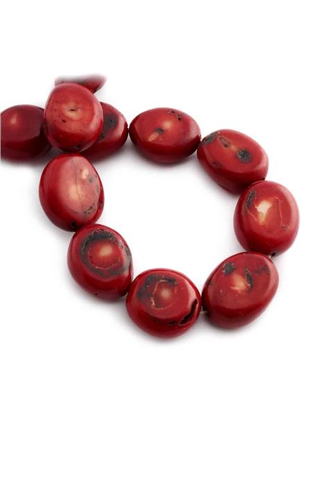 Coral Natural Stone Red Amorphous Cut 22x27mm String Of Beads