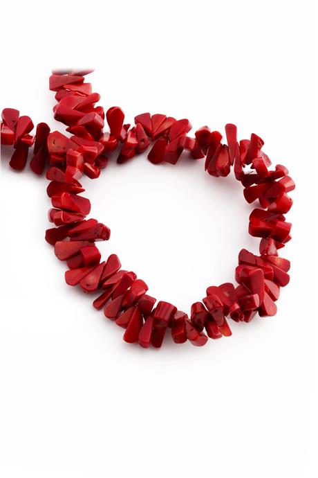 Mercan Taşı Damla Kesim Parlak Kırmızı 13x6mm Doğal Taş Dizi [AA]