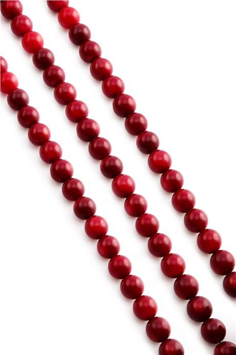 Mercan Taşı Küre Kesim Kırmızı 10mm Doğal Taş Dizi