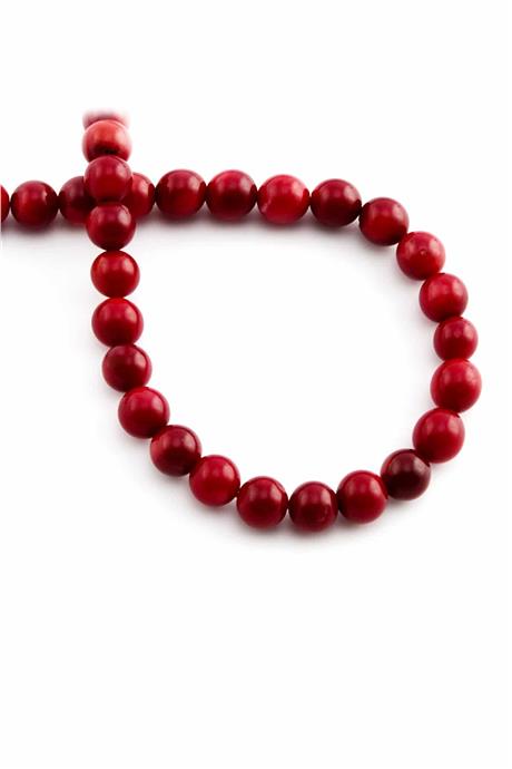 Mercan Taşı Küre Kesim Kırmızı 7mm Doğal Taş Dizi